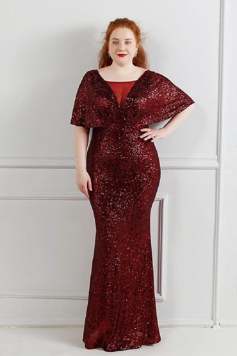 Sheath-column floor length sequined dress 646322132270 - COCOMELODY