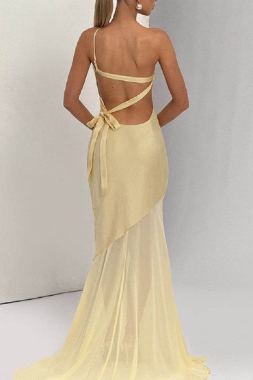 Trumpet-Mermaid Maxi Chiffon Dress 944968019143 - COCOMELODY
