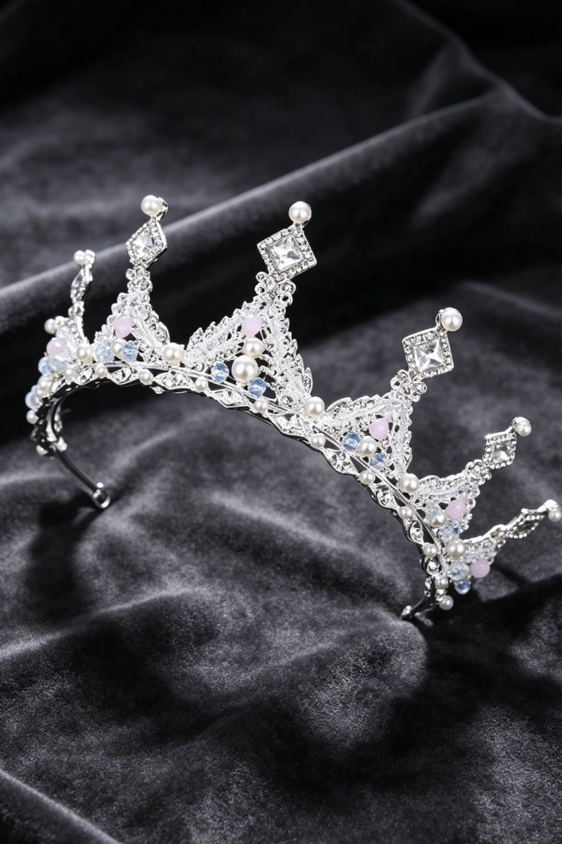 Elegant Wedding Flower Girl Tiara Pearl Rhinestone Crown 617709970463