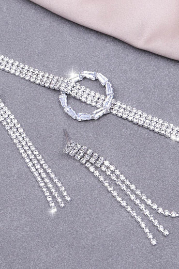 Gorgeous Zircon Earrings/Necklace Jewelry Sets (Set of 2) 776524554011 - COCOMELODY