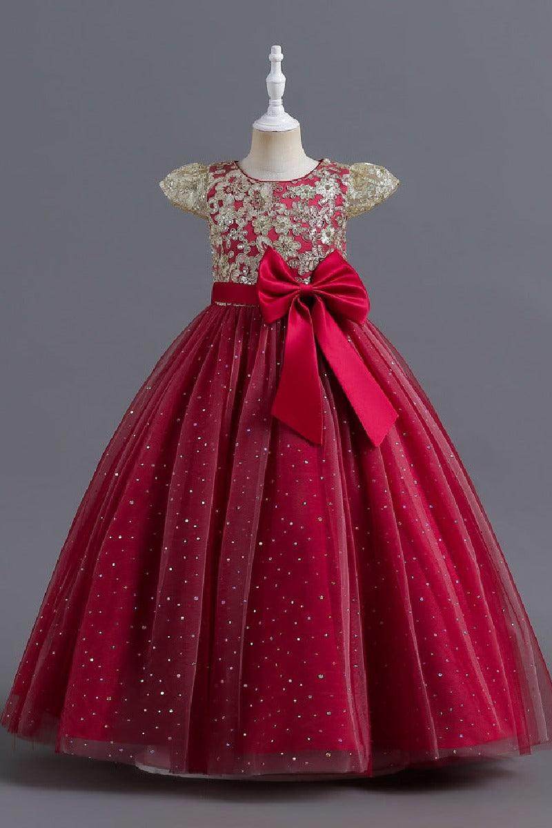 Ball Gown Floor Length Tulle Lace Flower Girl Dress 684775818852 - COCOMELODY