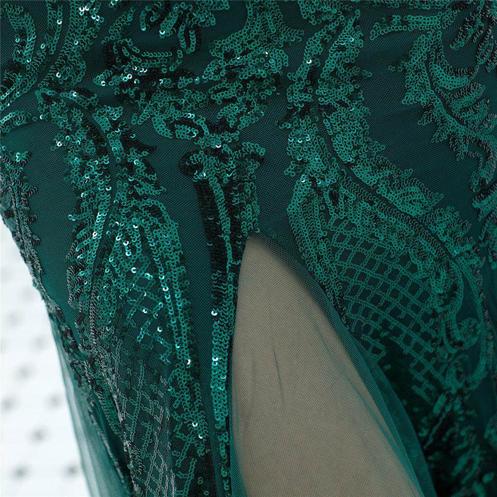 Sheath-column floor length sequined dress 646649928637 - COCOMELODY