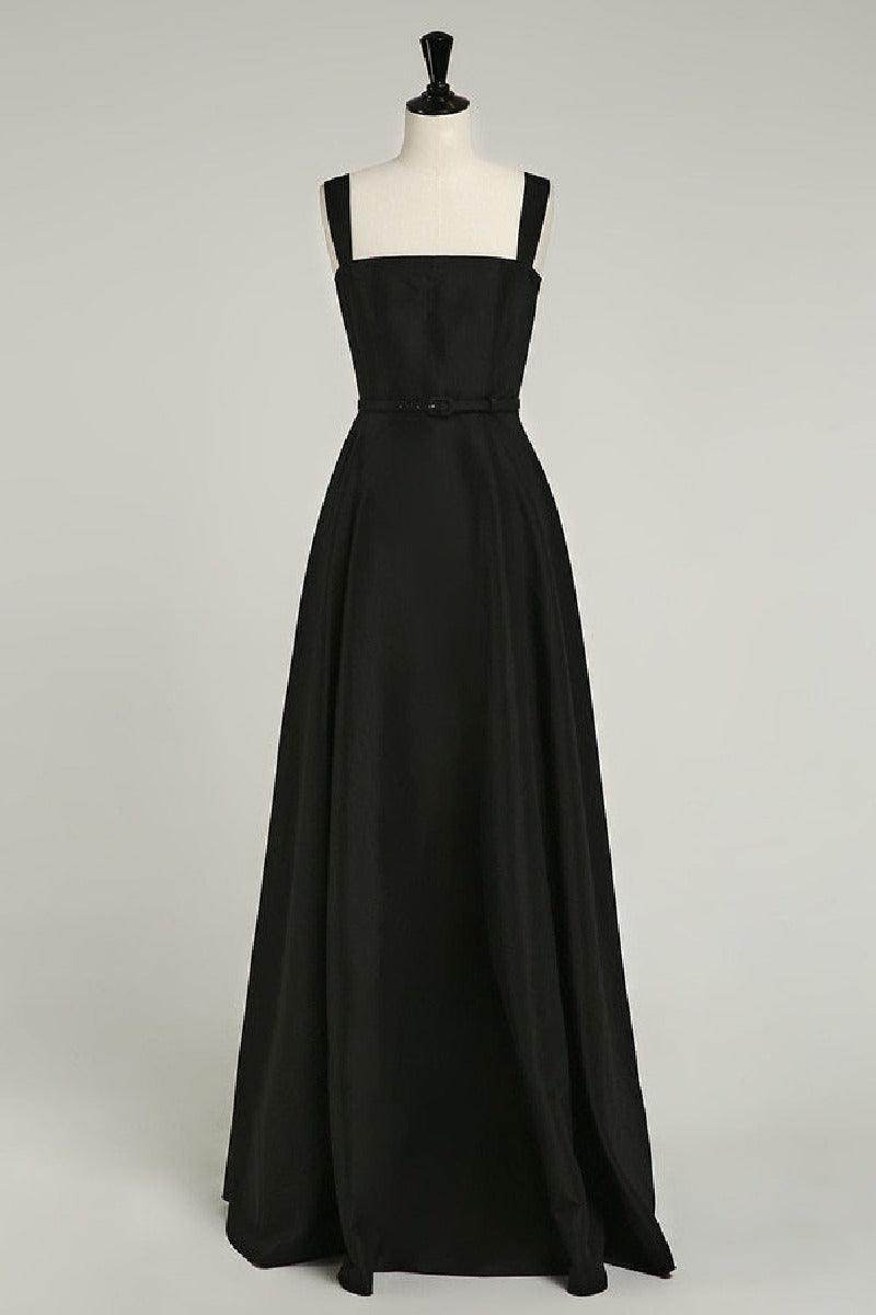 A-Line Floor Length Satin Wedding Dress 742347951746 - COCOMELODY