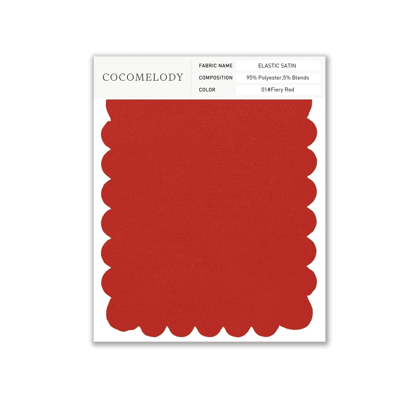 Elastic Satin Fabric Swatch in Single Color SWES16004 - COCOMELODY