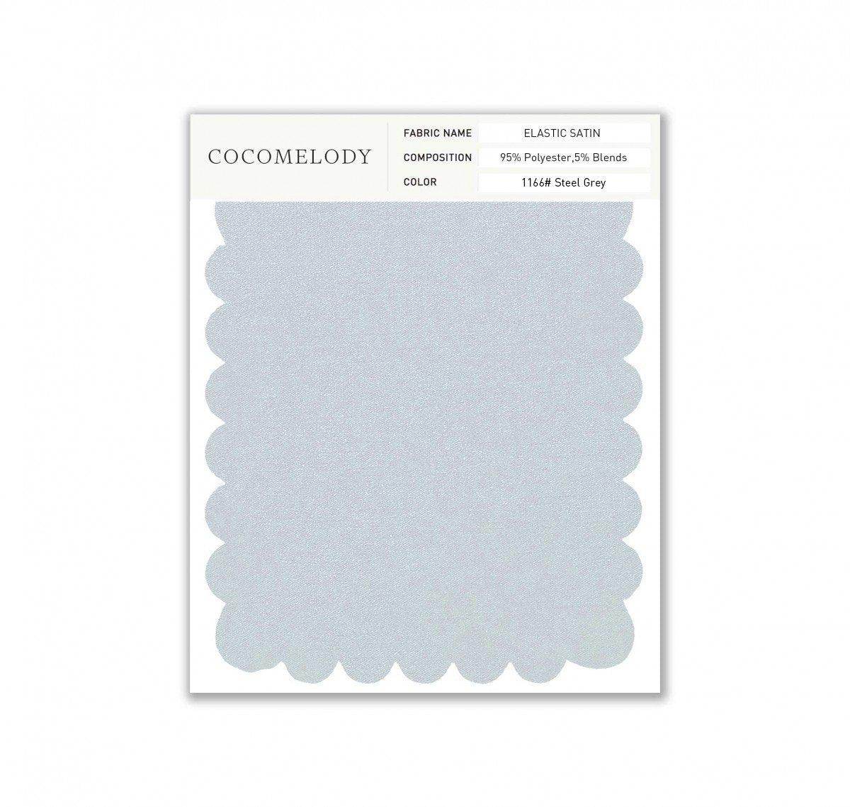 Elastic Satin Fabric Swatch in Single Color SWES16004 - COCOMELODY