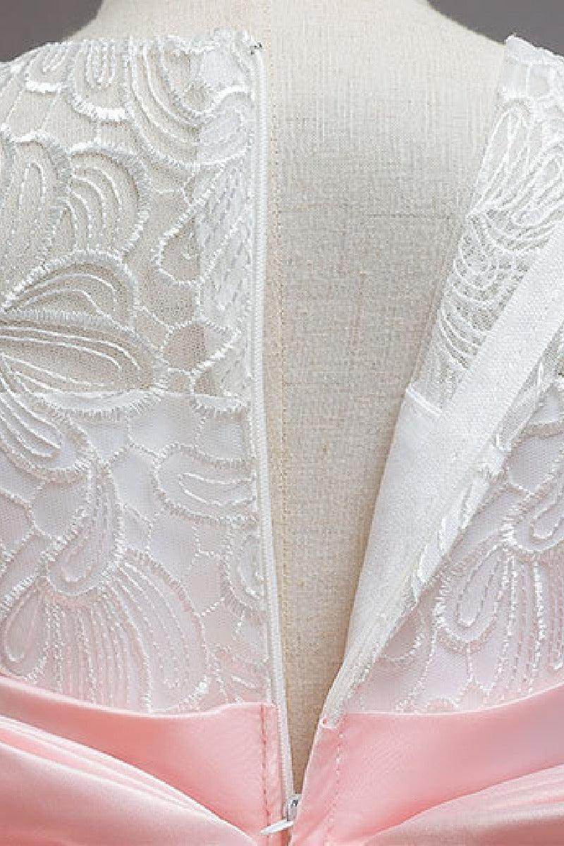 A-line floor length tulle lace flower girl dress 621667738228 - COCOMELODY