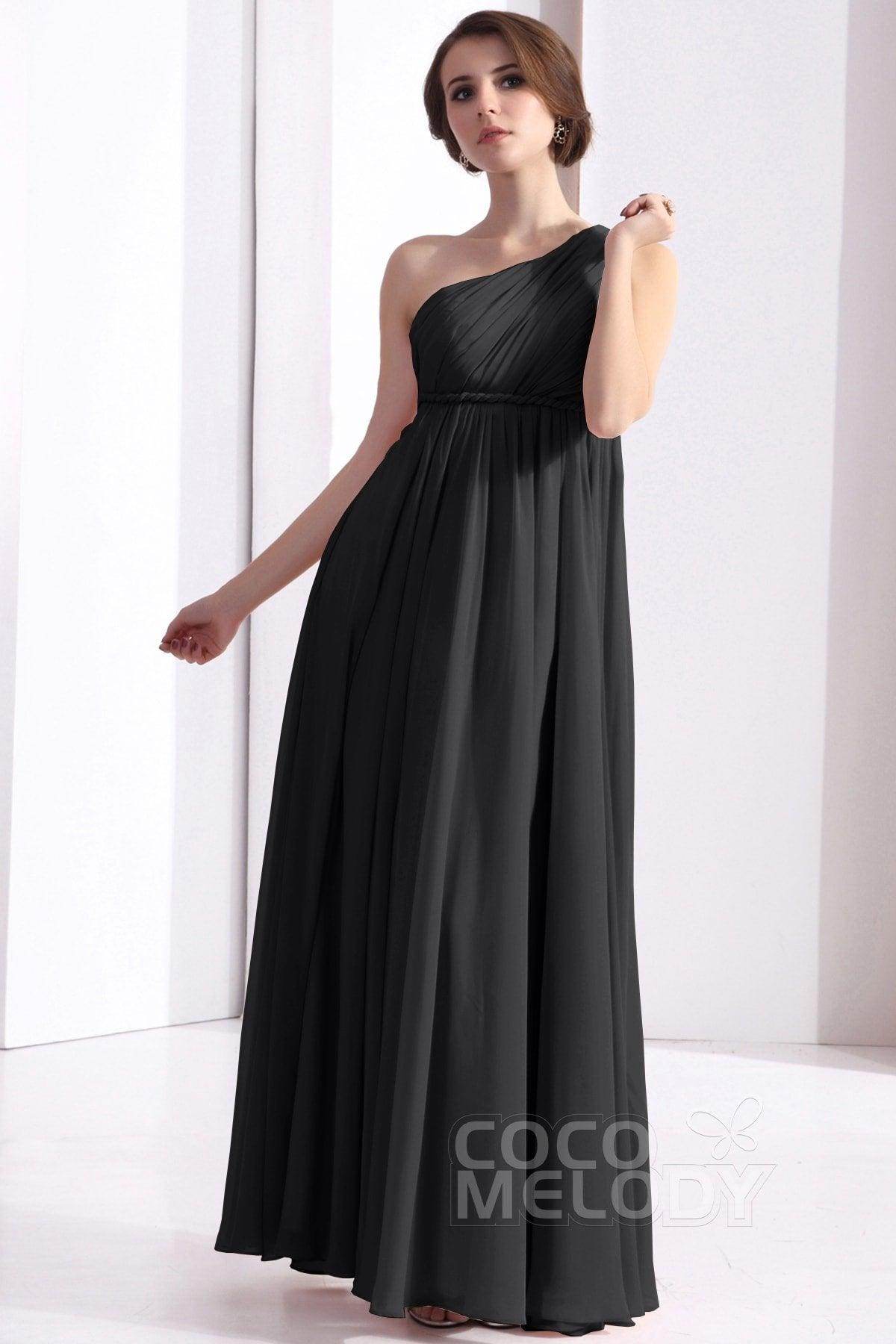 Sheath Floor Length Chiffon Bridesmaid Dress COSF1300D - COCOMELODY