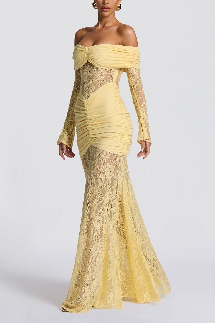 Sheath Column Maxi Lace Formal Evening Dresses 956035458261