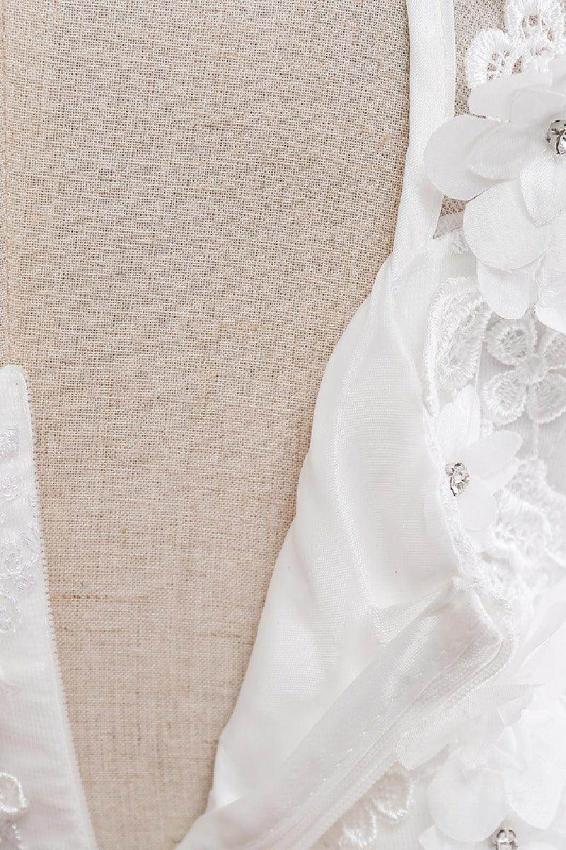 A-Line Illusion Neck Maxi Lace Tulle Flower Girl Dress 572076689366 - COCOMELODY