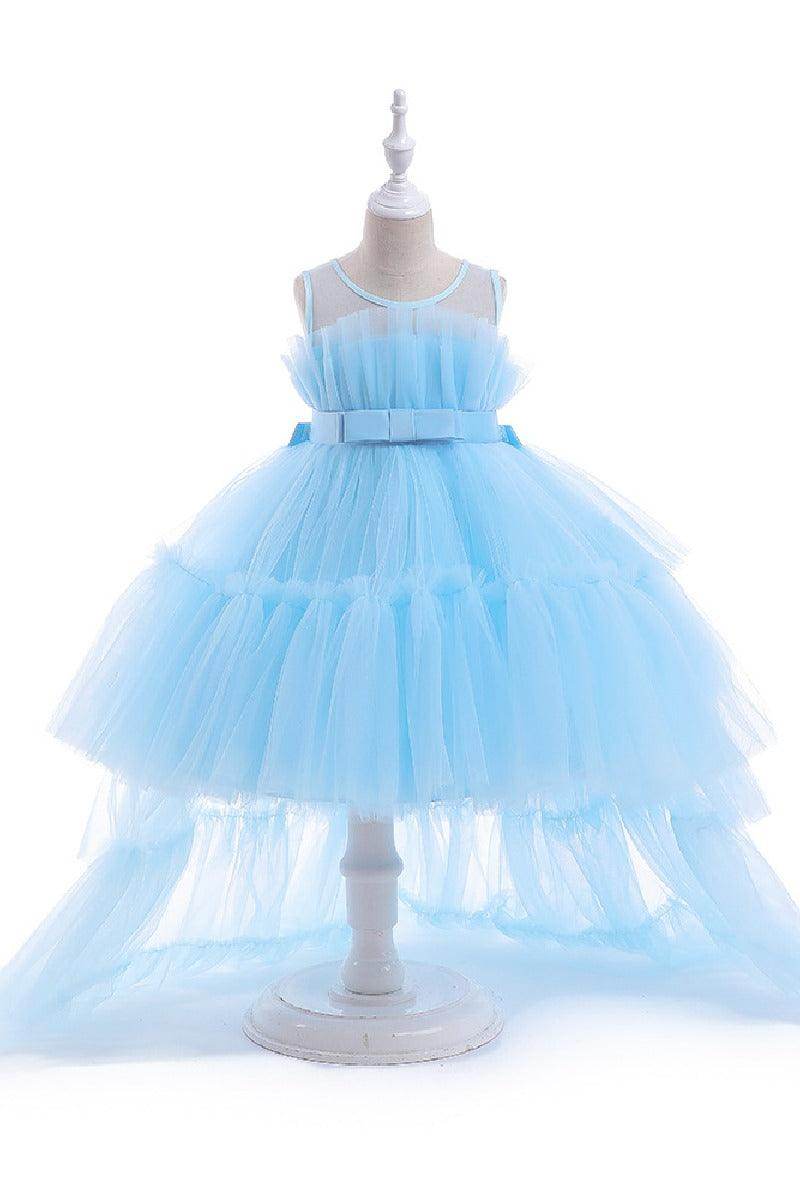 Ball-Gown Square Neckline Knee-Length Tulle Removable tail Flower Girl Dresses 776544998685 - COCOMELODY