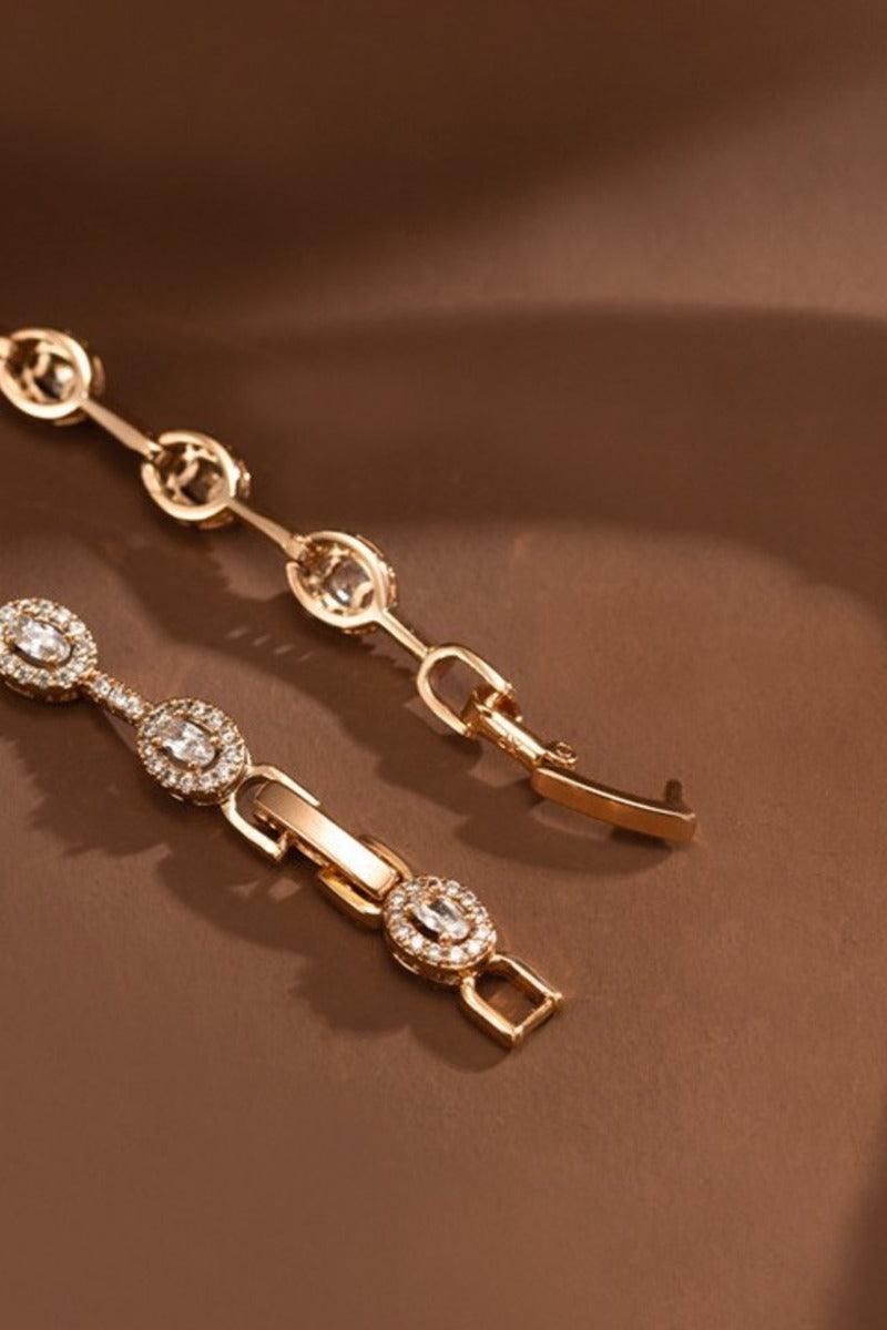 Vintage Luxury Egg Shape CZ Bracelet Plated Fully Paved Cubic Zirconia Link 844892302461 - 7 Days / Gold - COCOMELODY