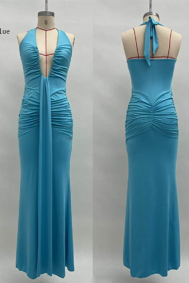 Mermaid	Maxi Knitted Semi Formal Wedding Guest Dresses 917018224683 - COCOMELODY