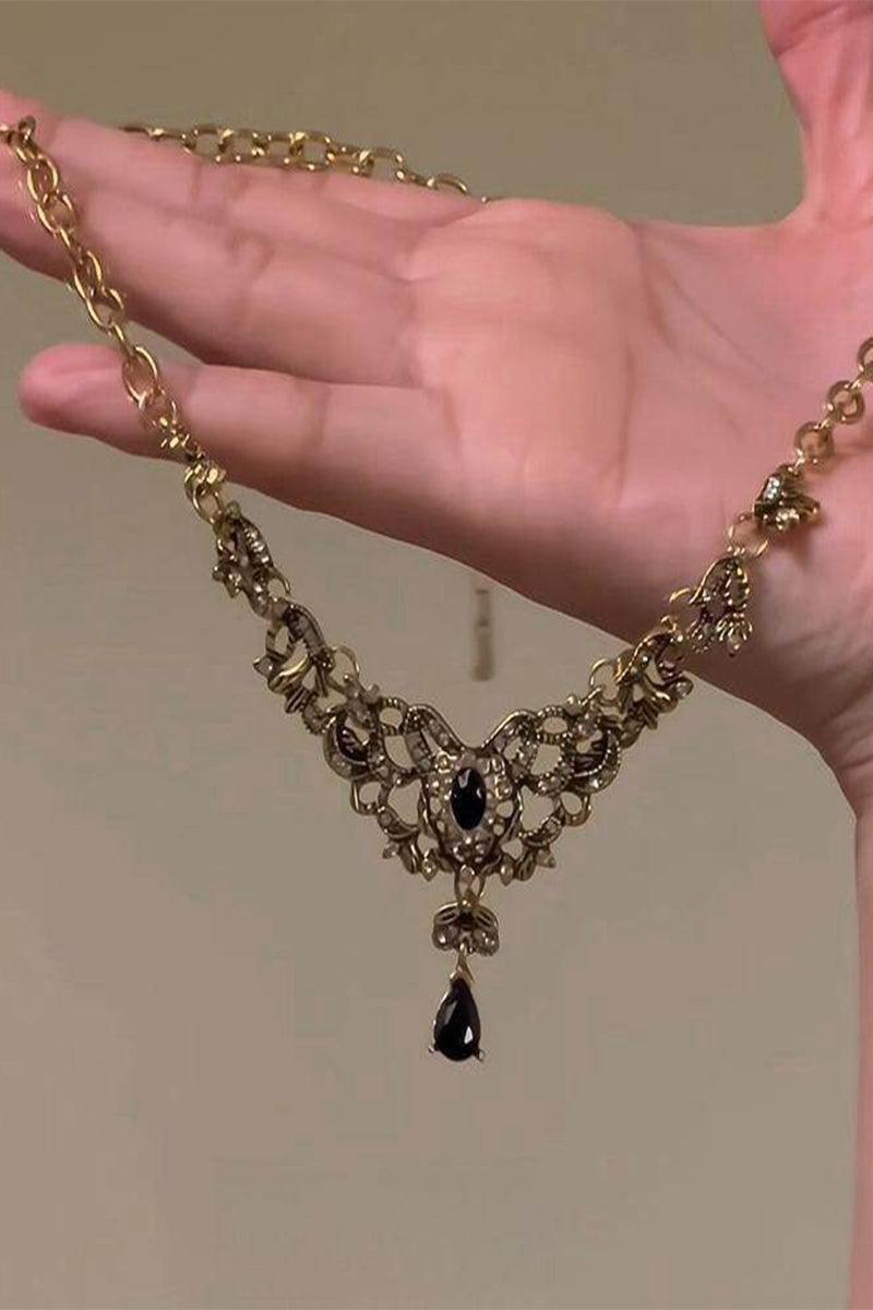 Palace wind zircon water drop necklace 799475271781 - 7 Days / As Picture - COCOMELODY