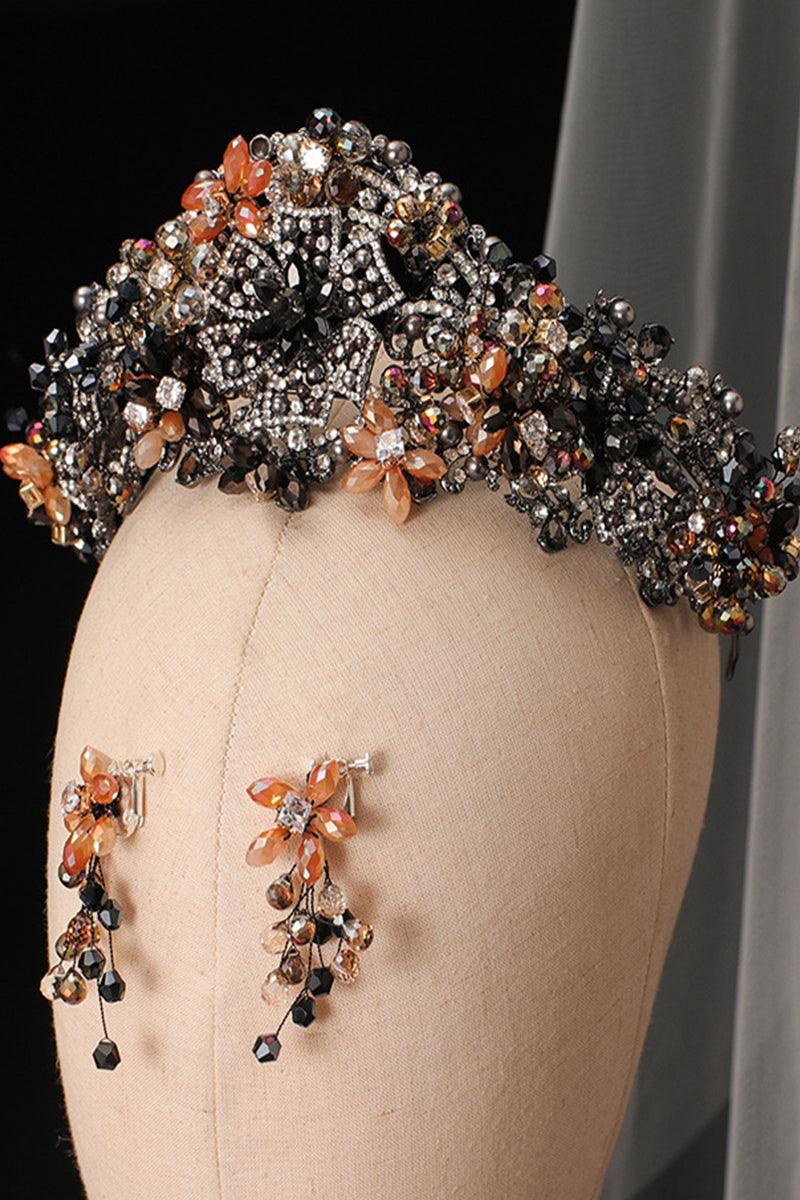 Crystals Rhinestone Tiara Earrings Jewelry 752645566331 - 7 Days / As Picture - COCOMELODY