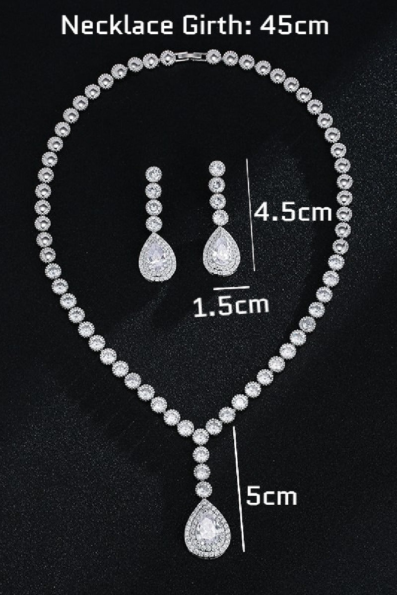 Gorgeous Zircon Earrings/Necklace Jewelry Sets (Set of 2) 702764815986