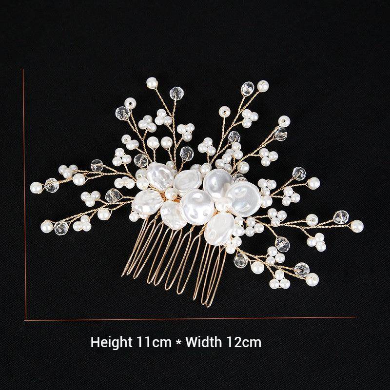 White Pearl Bride Combs 3 pieces 671252216580 - COCOMELODY