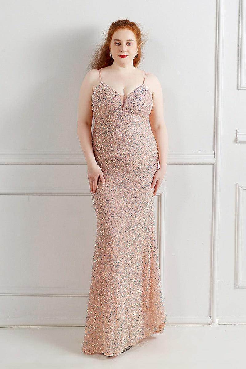 Sheath-column floor length sequined dress 659602104763 - COCOMELODY