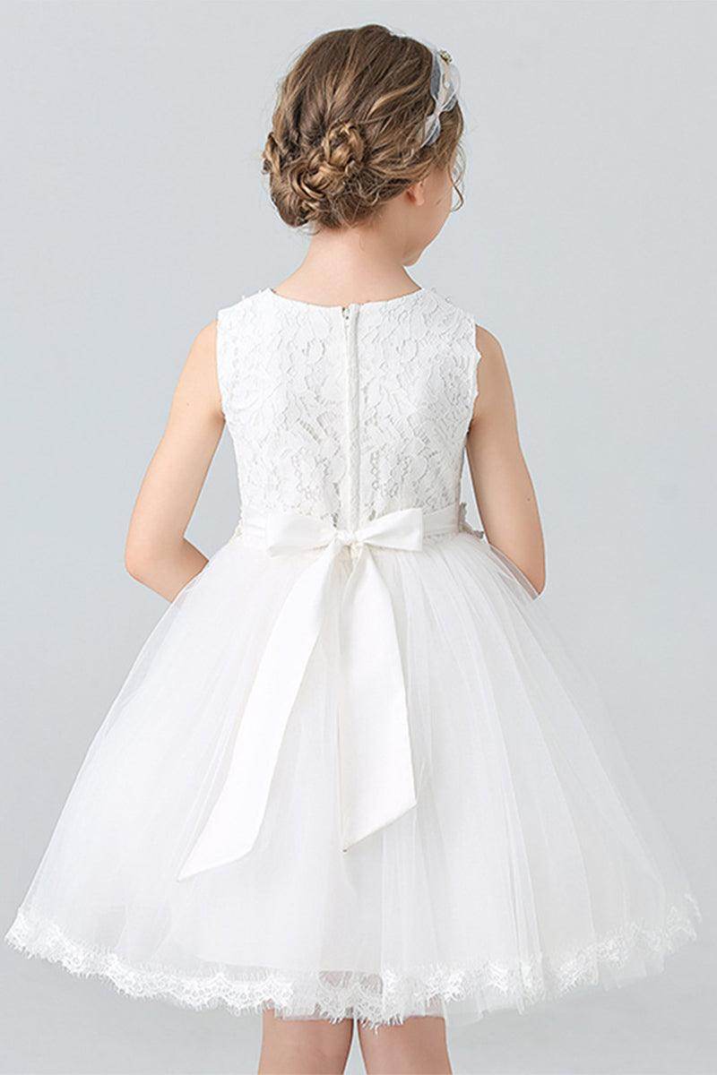 Ball-Gown Scoop Neck Sleeveless Mini Tulle Flower Girl Dresses 729126795007 - COCOMELODY