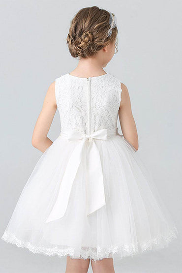 Ball-Gown Scoop Neck Sleeveless Mini Tulle Flower Girl Dresses 729126795007 - COCOMELODY