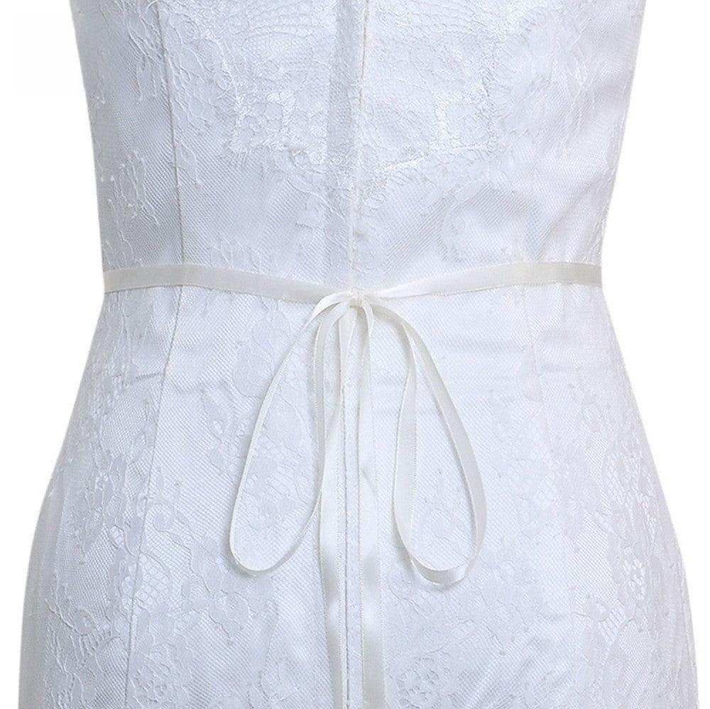 Ribbons Wedding Sash with Rhinestone Imitation Pearl 837366894589 - COCOMELODY