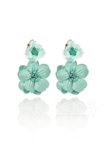 Fashion Flower Wedding Earrings with Beading HG18002 - COCOMELODY