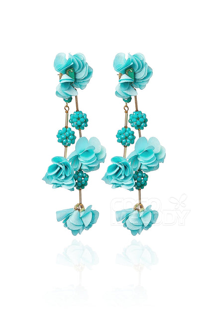 Graceful Flower Wedding Earrings with Beading HG18003
