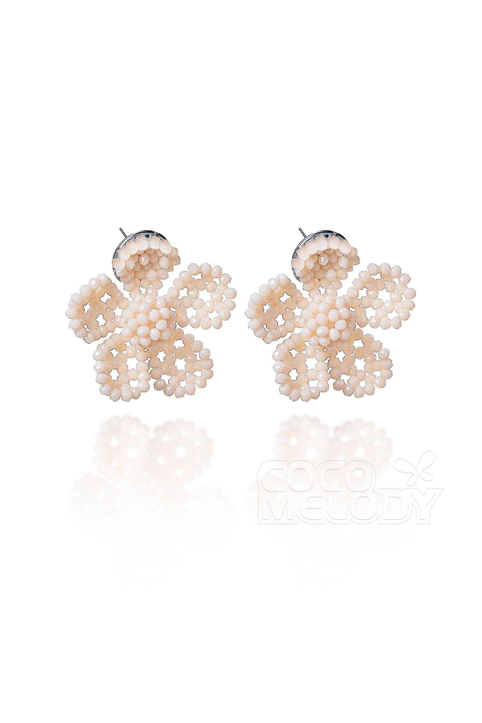 Charming Alloy Wedding Earrings with Imitation Pearl HG18007 - COCOMELODY