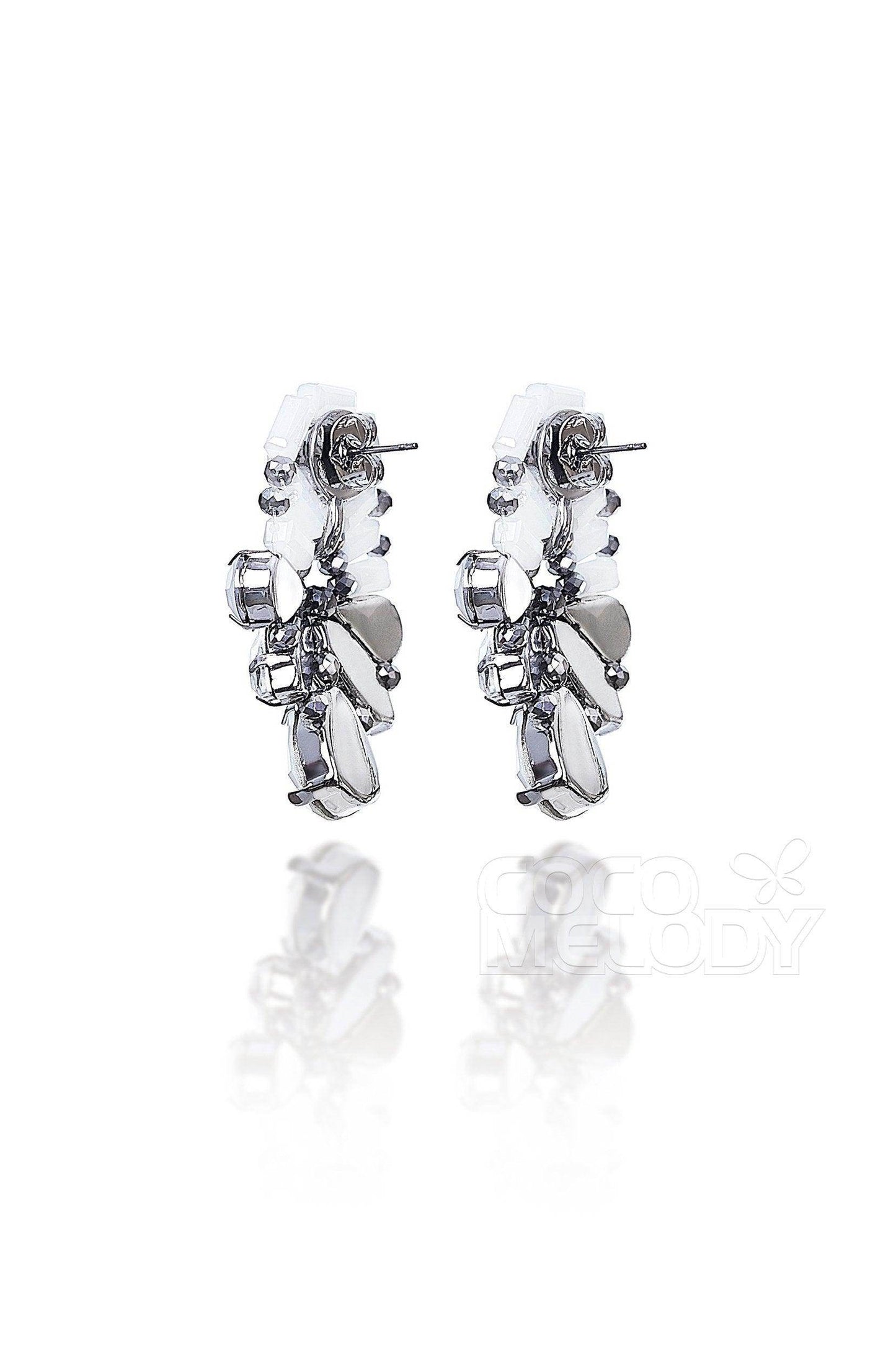 Elegant Zircon Wedding Earrings with Jewel HG18011 - COCOMELODY