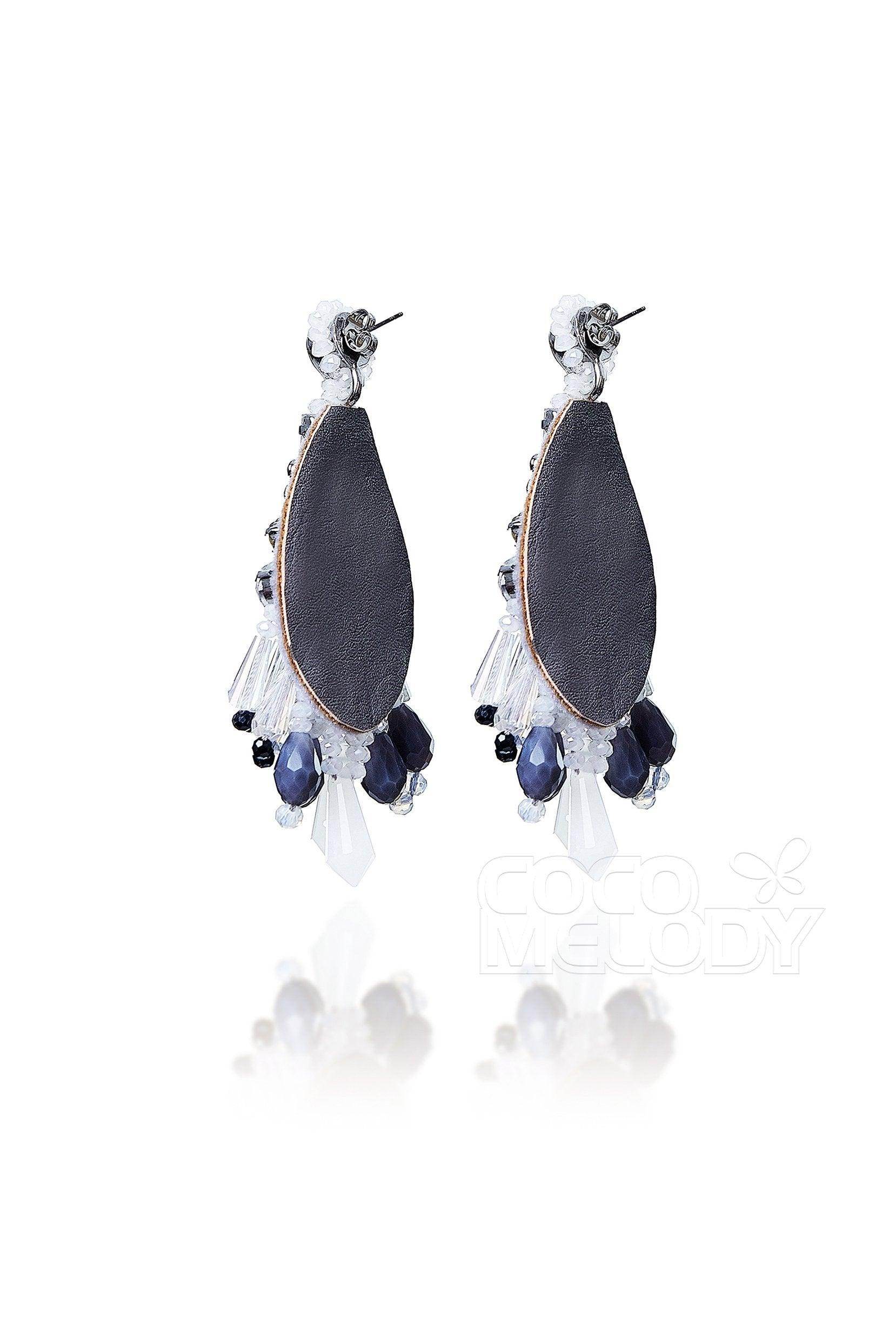 Chic Zircon Wedding Earrings with Jewel and Beading HG18016 - COCOMELODY