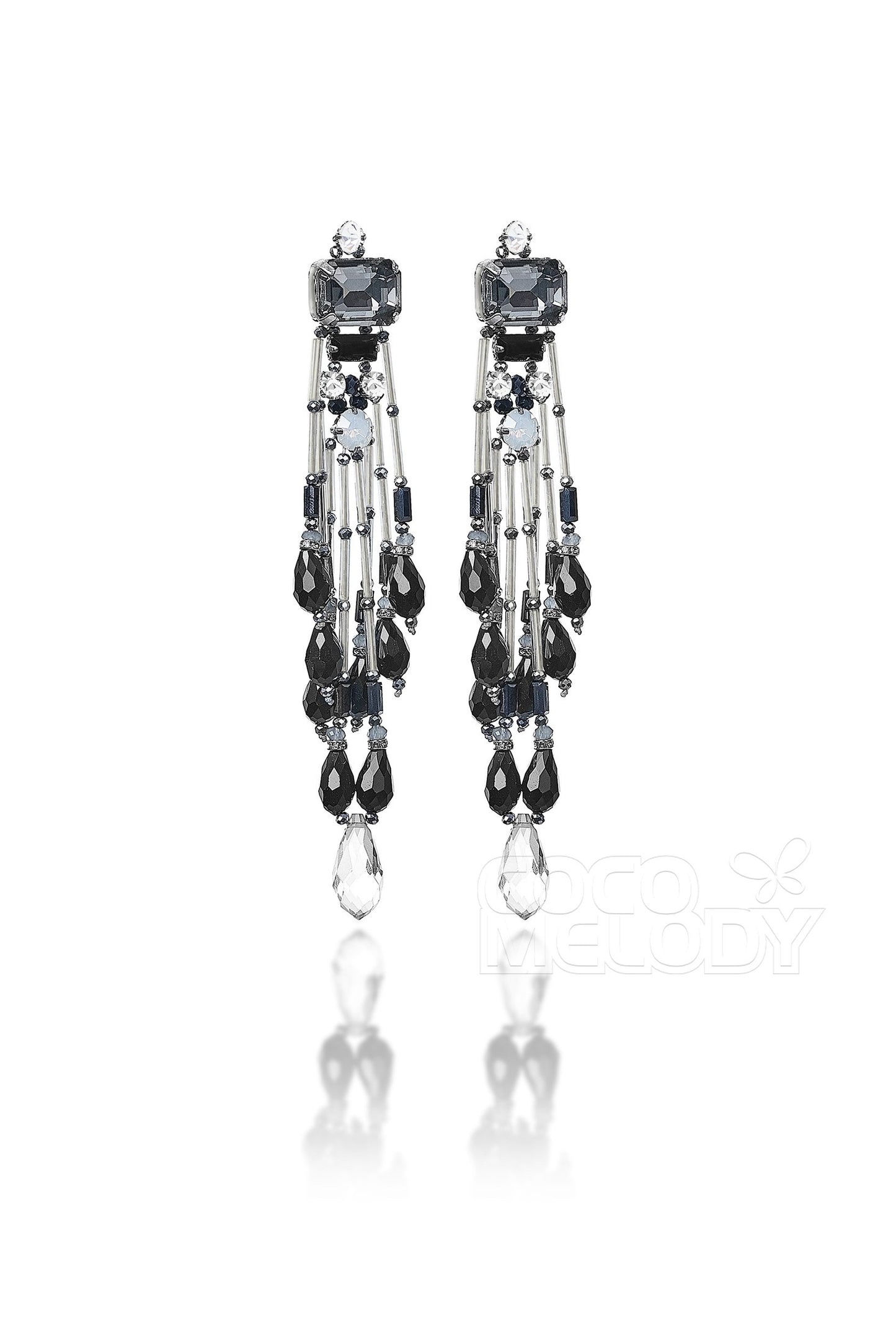 Fashion Zircon Wedding Earrings with Jewel Beading HG18019