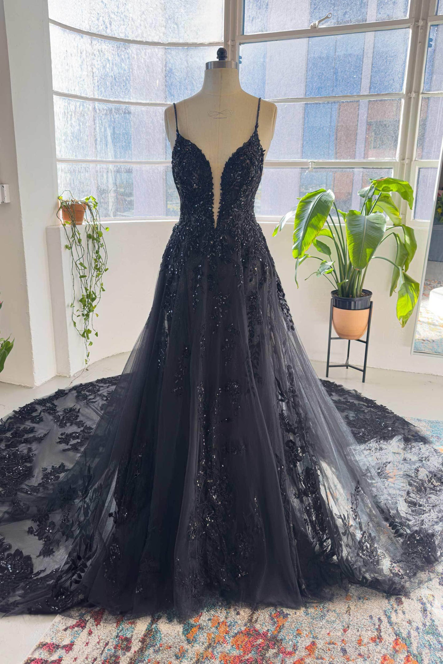 A-Line Cathedral Train Lace Tulle Wedding Dress CW3006 - COCOMELODY