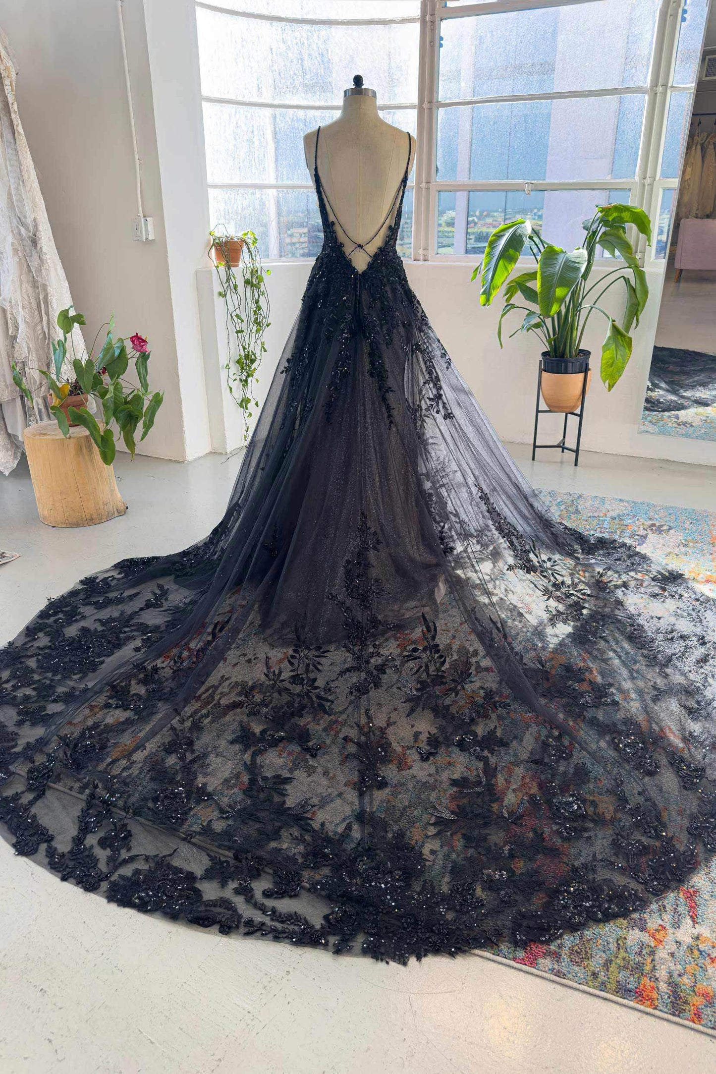 A-Line Cathedral Train Lace Tulle Wedding Dress CW3006 - COCOMELODY