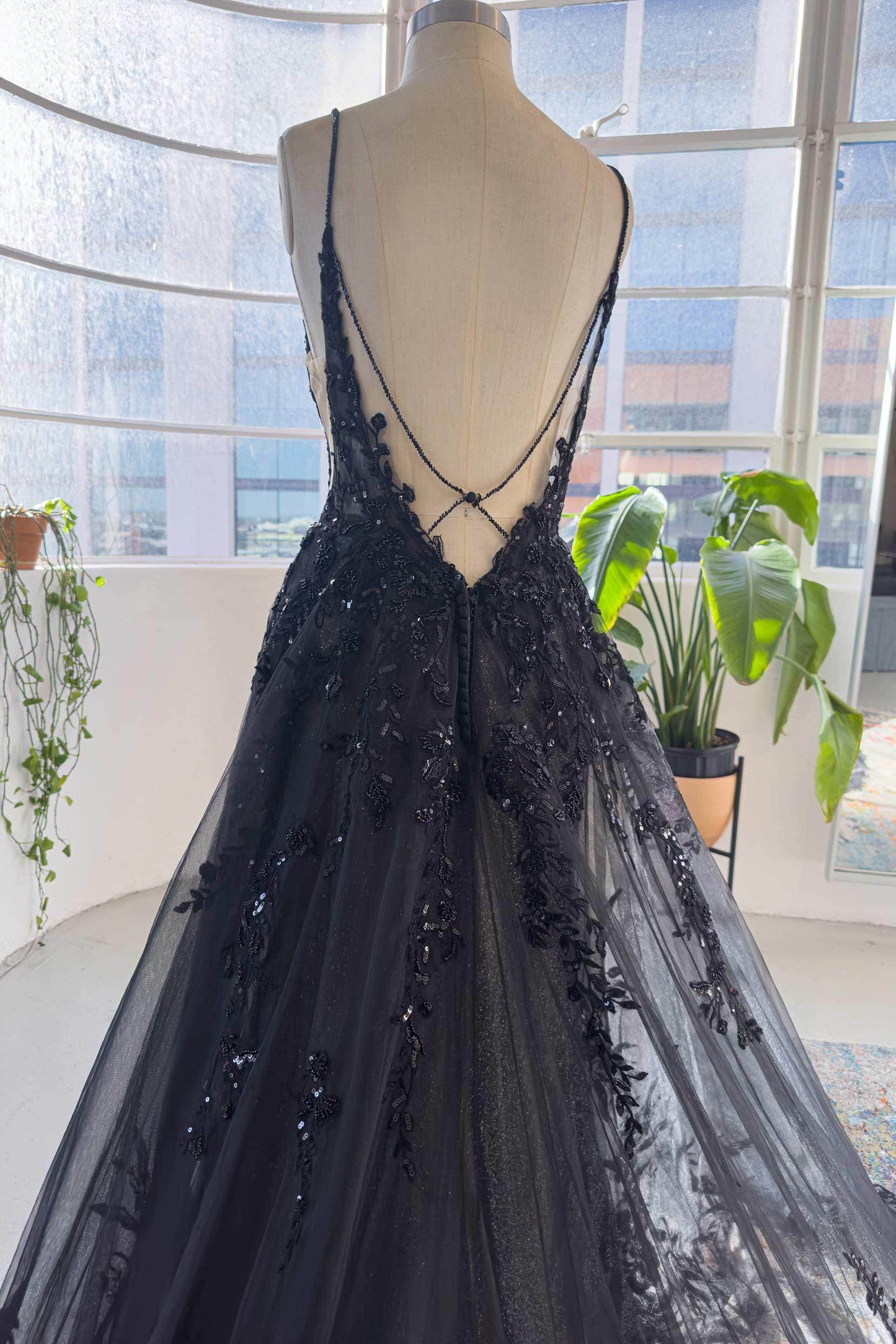 A-Line Cathedral Train Lace Tulle Wedding Dress CW3006 - COCOMELODY
