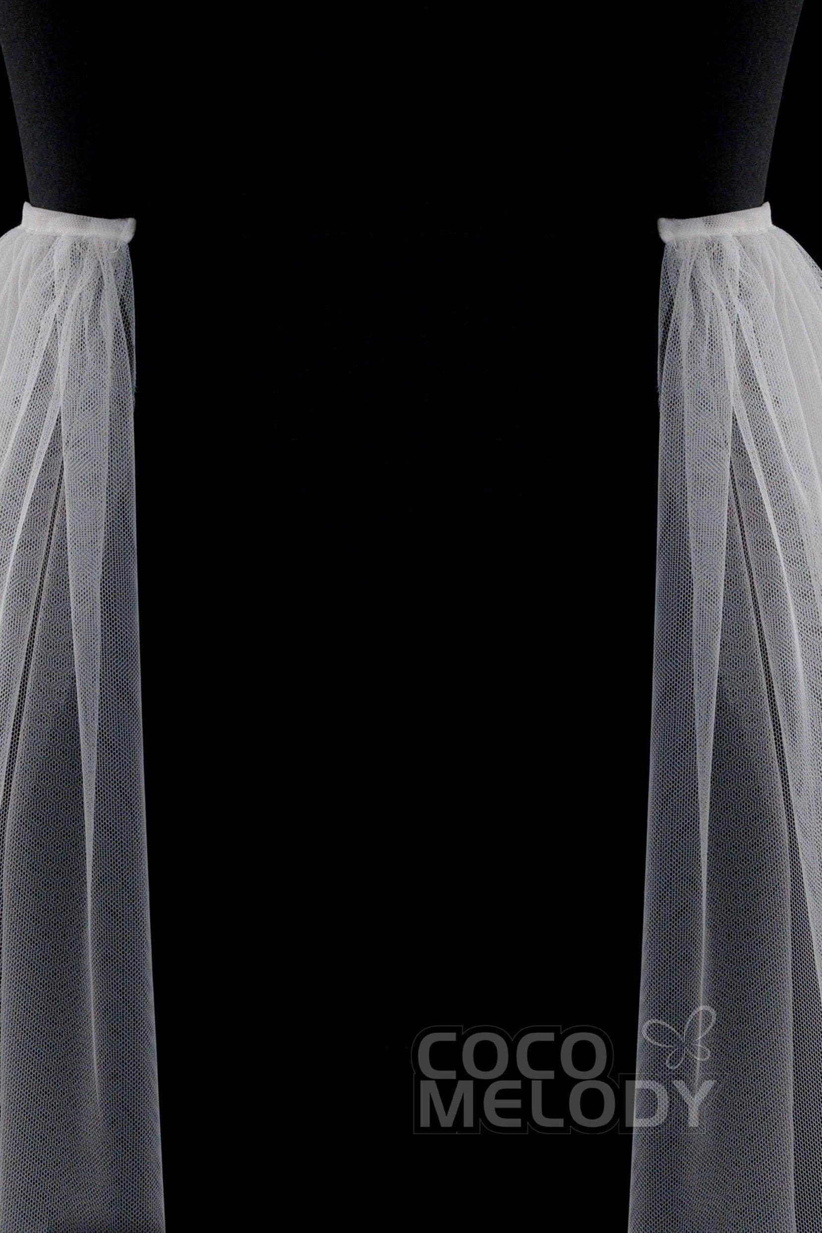 Perfect Chapel Train Tulle Wedding Skirt TR18003 - COCOMELODY