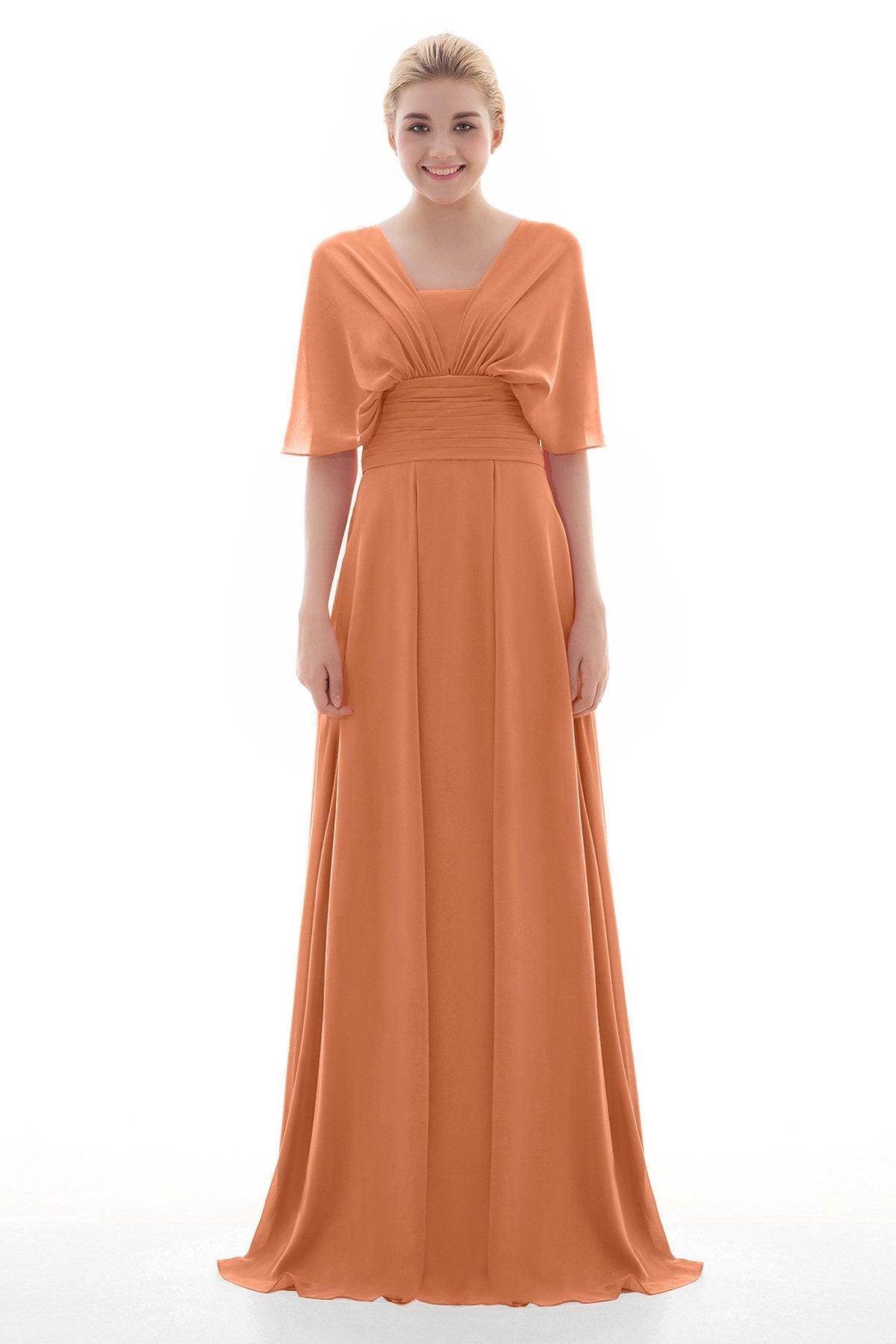 Sheath Floor Length Chiffon Bridesmaid Dress JOZF15001 - COCOMELODY