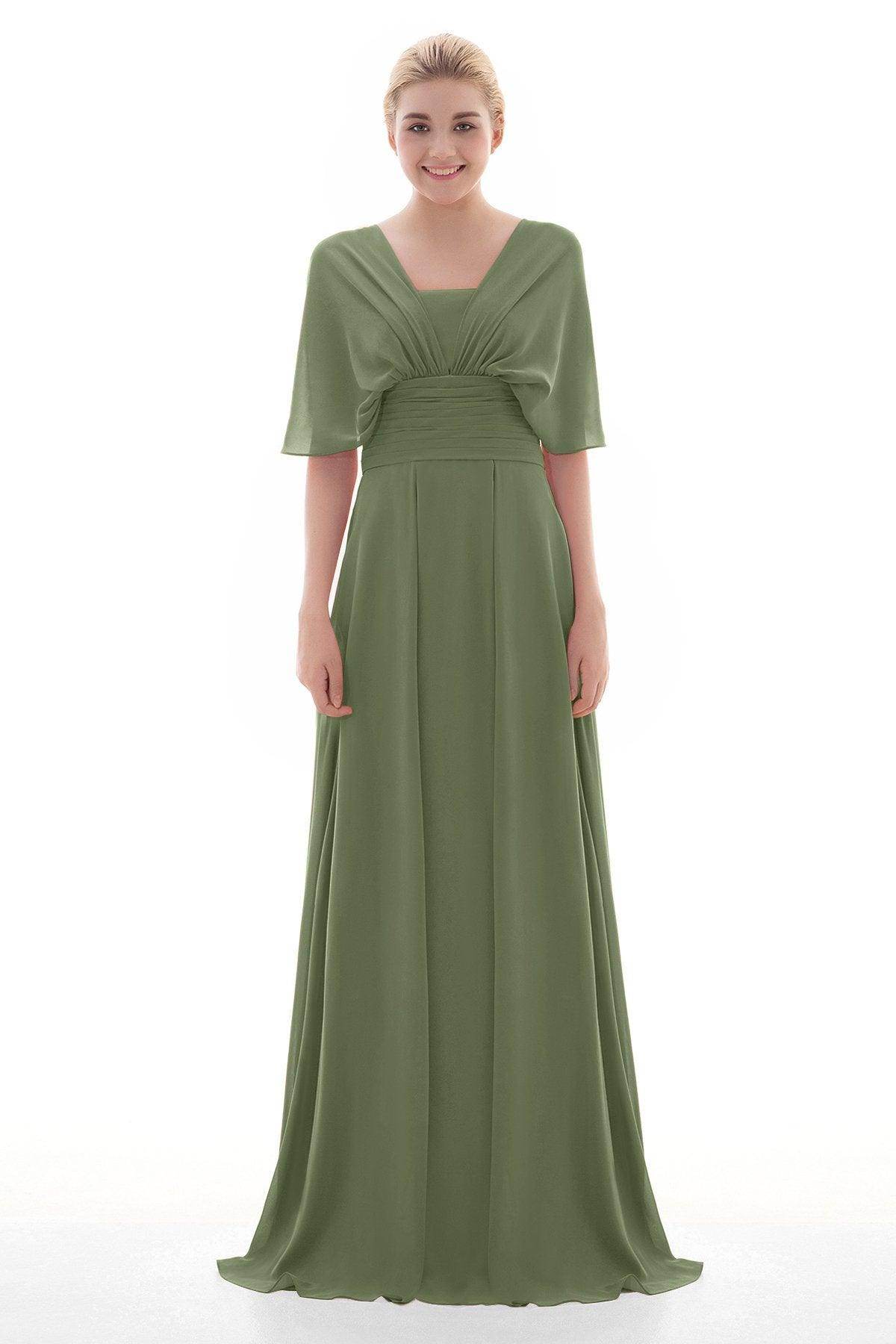 Sheath Floor Length Chiffon Bridesmaid Dress JOZF15001 - COCOMELODY