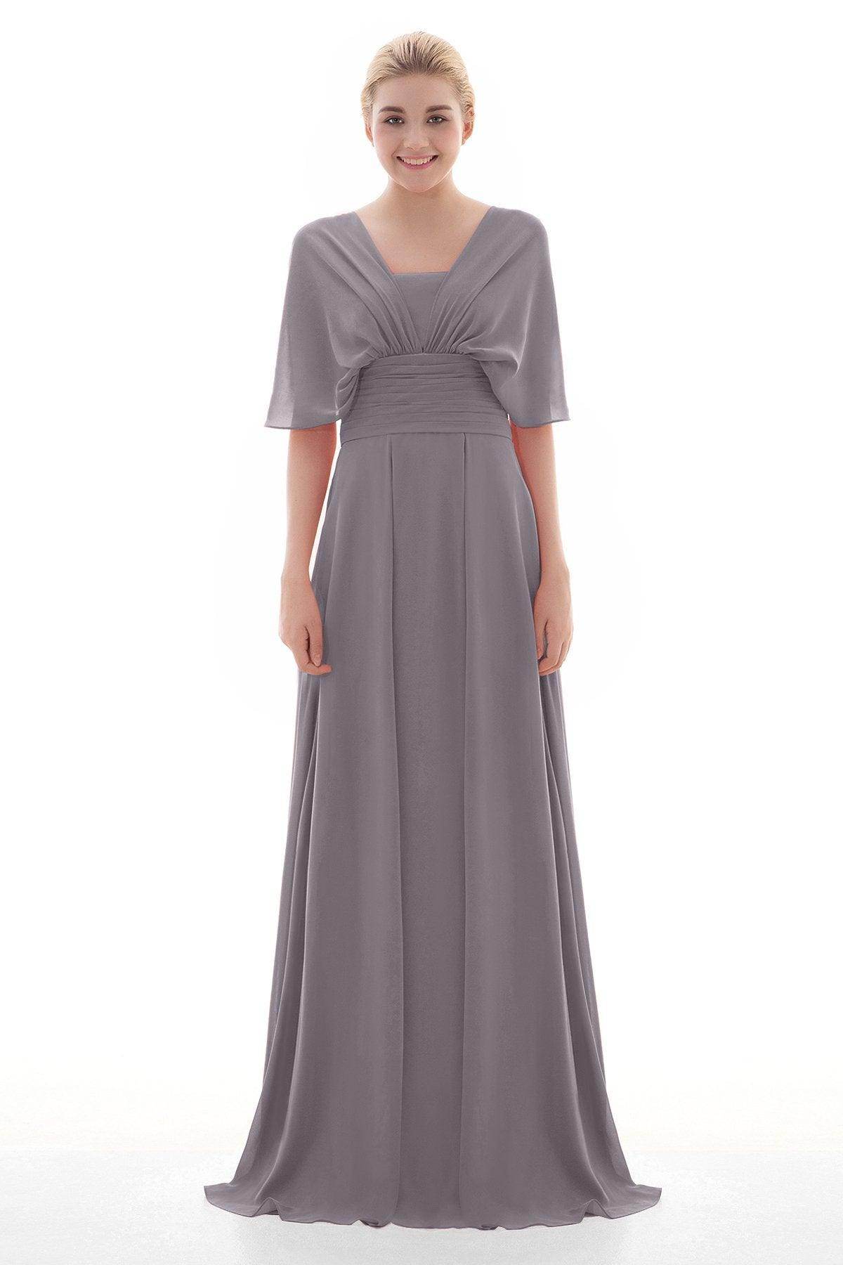 Sheath Floor Length Chiffon Bridesmaid Dress JOZF15001 - COCOMELODY