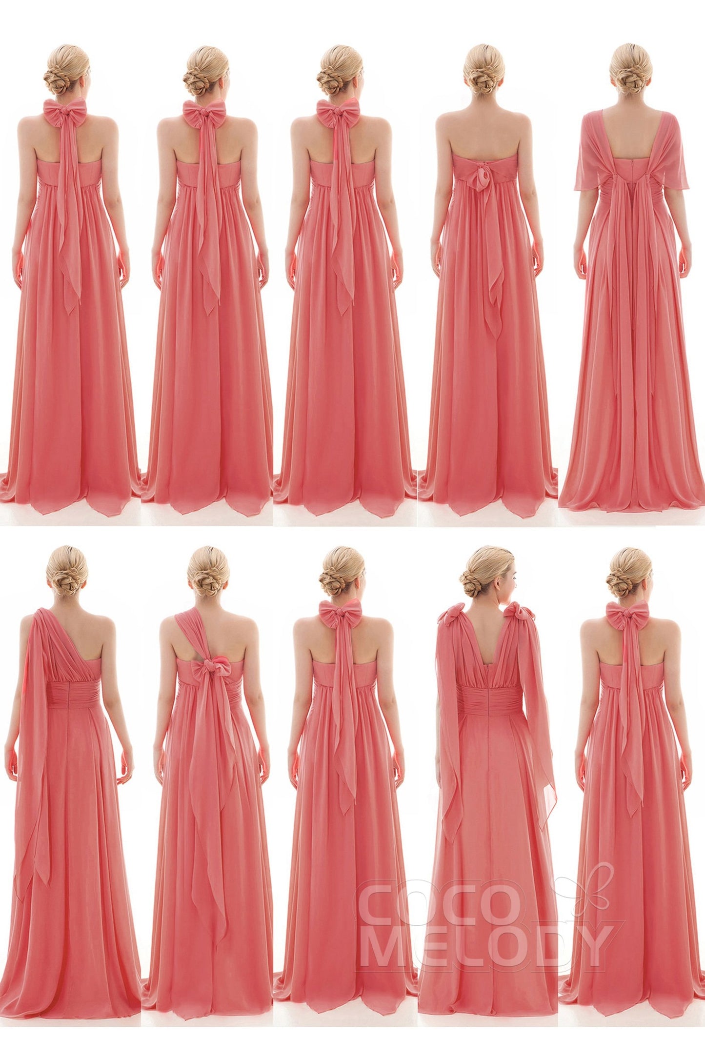 Sheath Floor Length Chiffon Bridesmaid Dress JOZF15001
