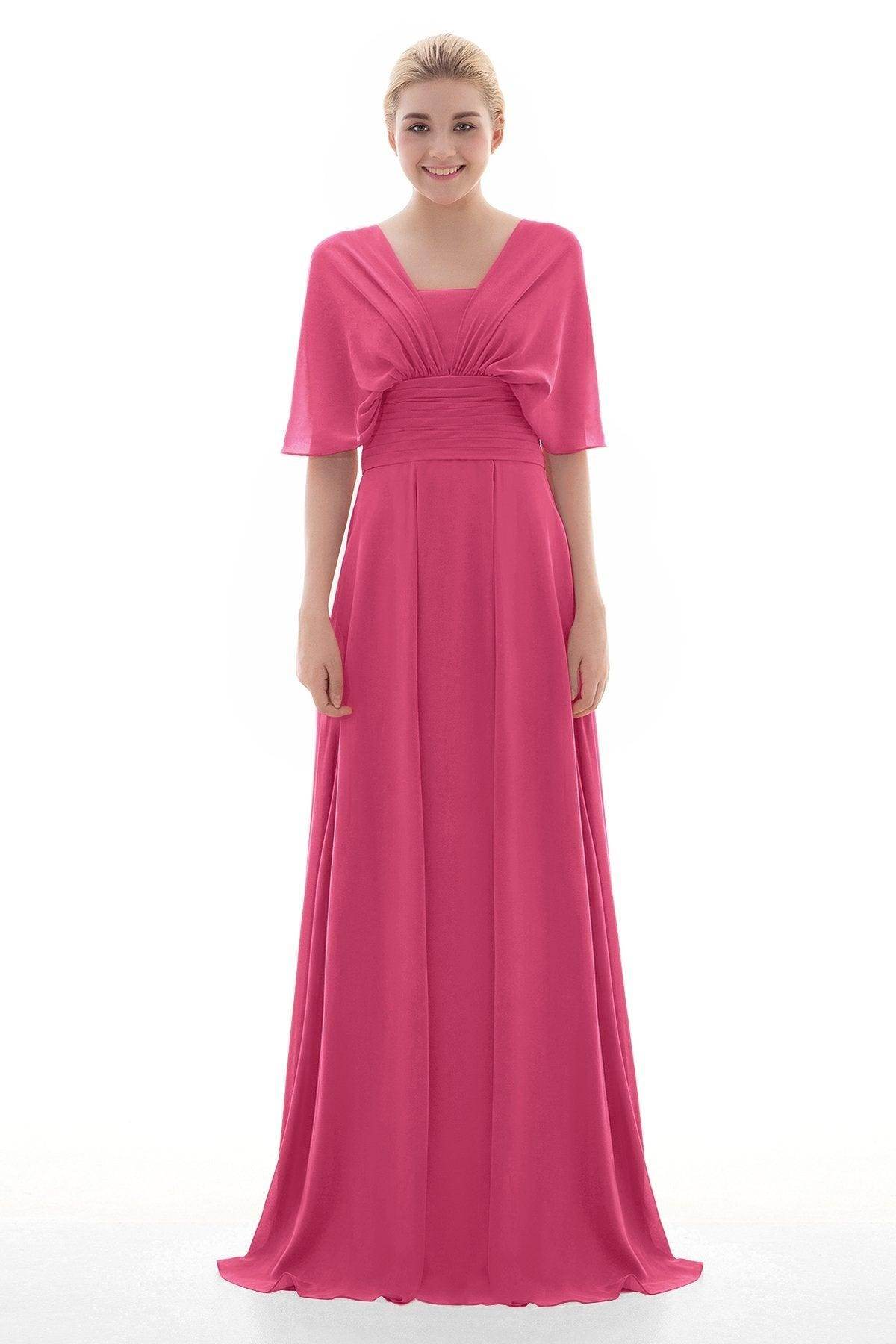 Sheath Floor Length Chiffon Bridesmaid Dress JOZF15001 - COCOMELODY