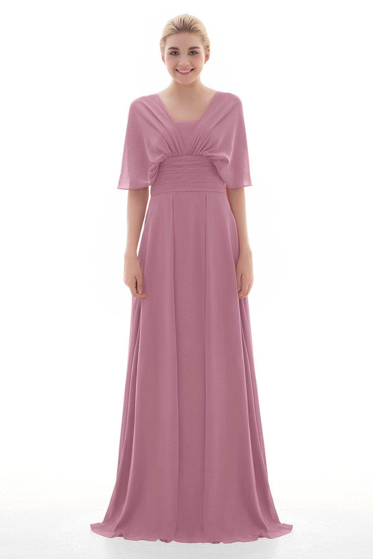 Sheath Floor Length Chiffon Bridesmaid Dress JOZF15001 - COCOMELODY