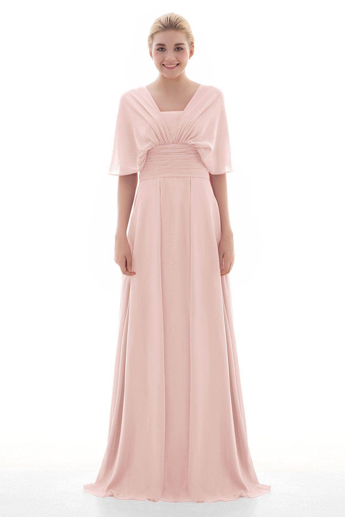 Sheath Floor Length Chiffon Bridesmaid Dress JOZF15001 - COCOMELODY