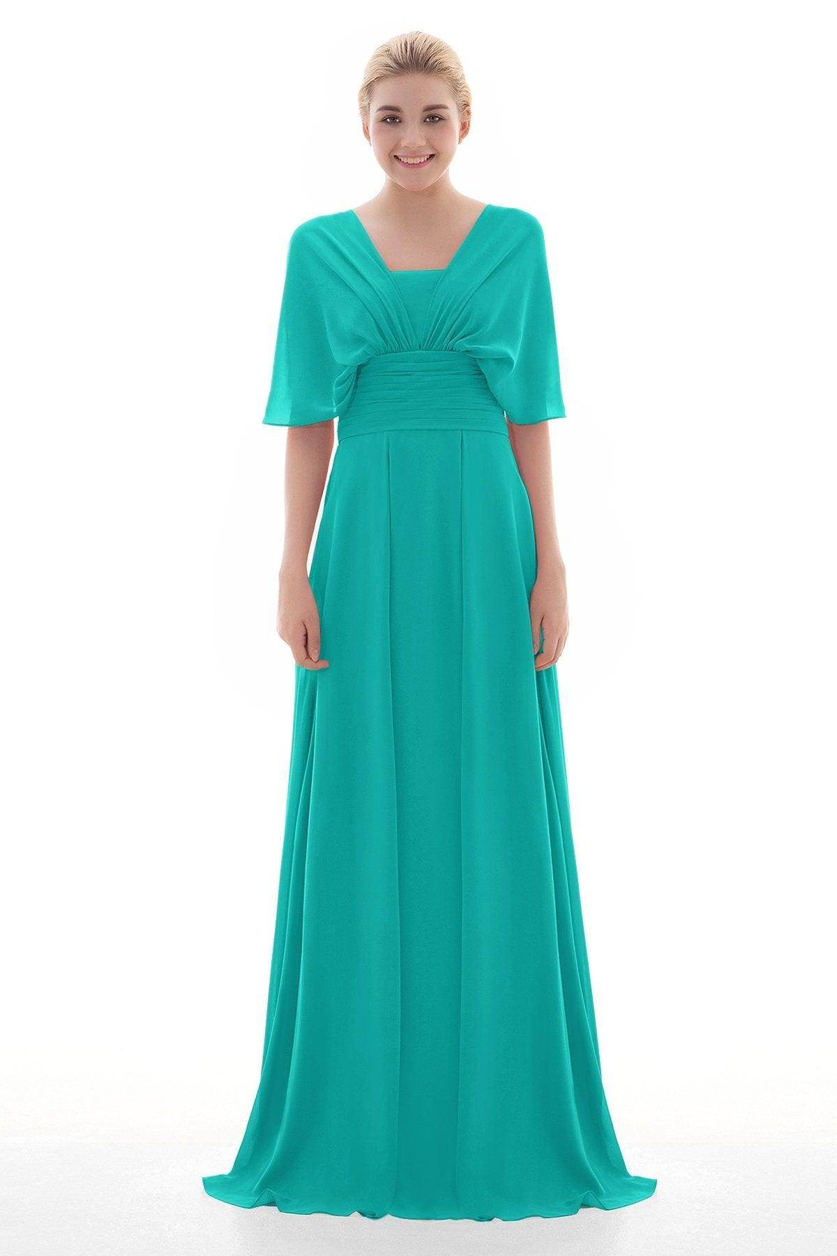 Sheath Floor Length Chiffon Bridesmaid Dress JOZF15001 - COCOMELODY