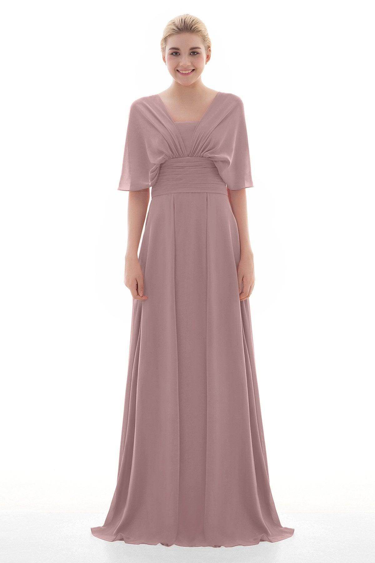 Sheath Floor Length Chiffon Bridesmaid Dress JOZF15001 - COCOMELODY