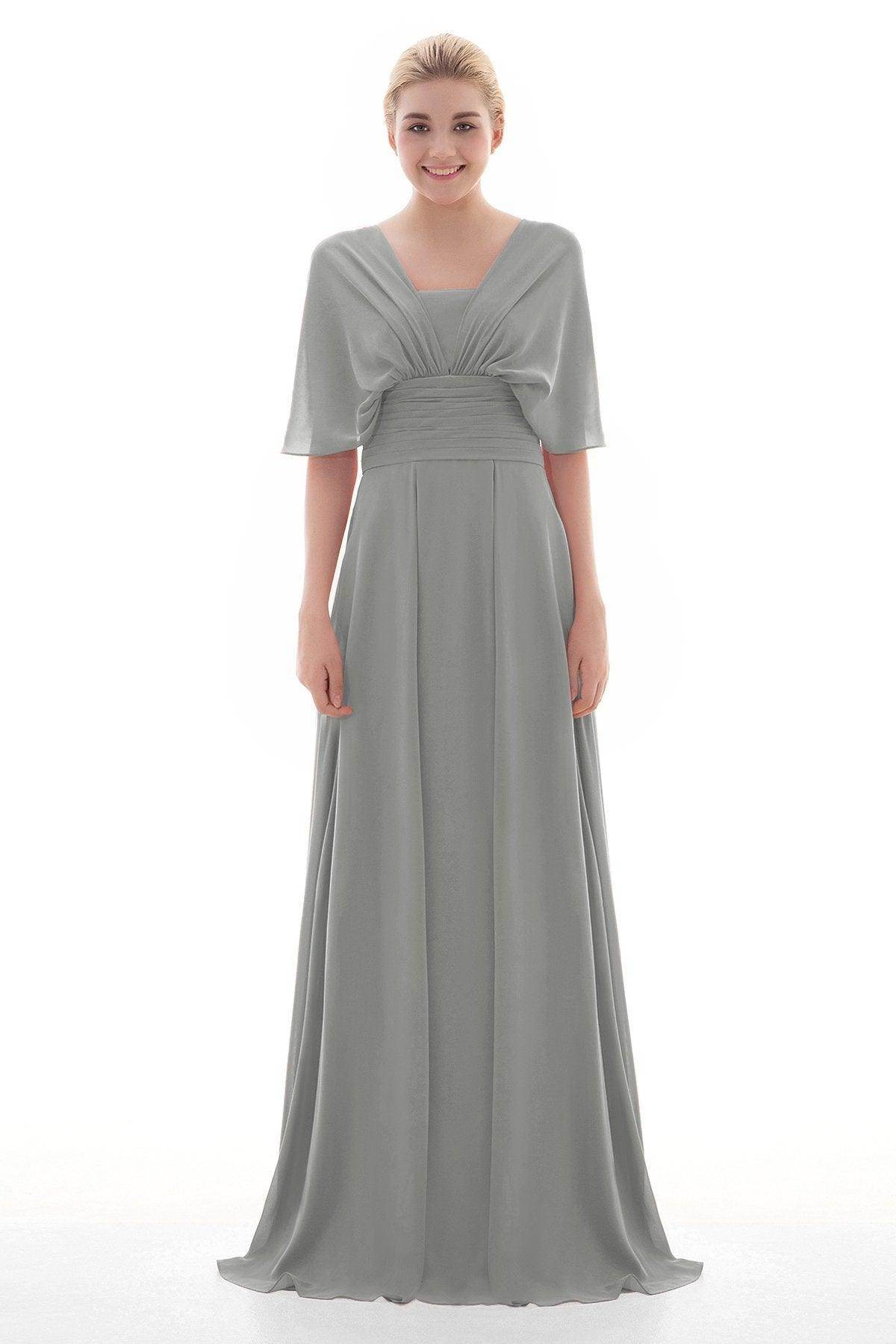 Sheath Floor Length Chiffon Bridesmaid Dress JOZF15001 - COCOMELODY