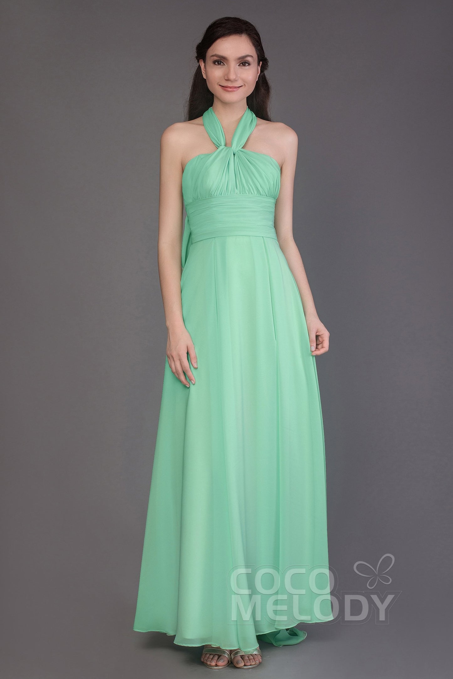 Sheath Floor Length Chiffon Bridesmaid Dress JOZF15001