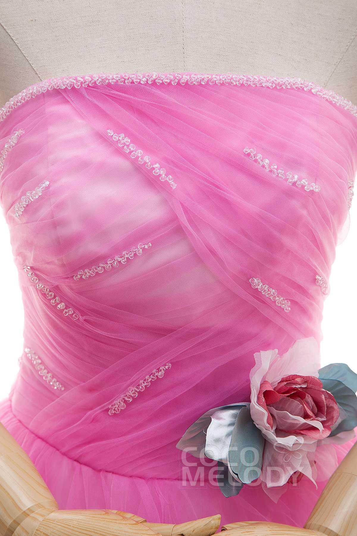 A Line Court Train Tulle Wedding Dress JWLT15067 - COCOMELODY