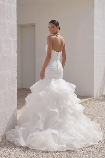 Trumpet-Mermaid Court Train Organza Wedding Dress LD3817 - 45 Days / As Picture:Ivory / US0-UK2-EUR30 - COCOMELODY