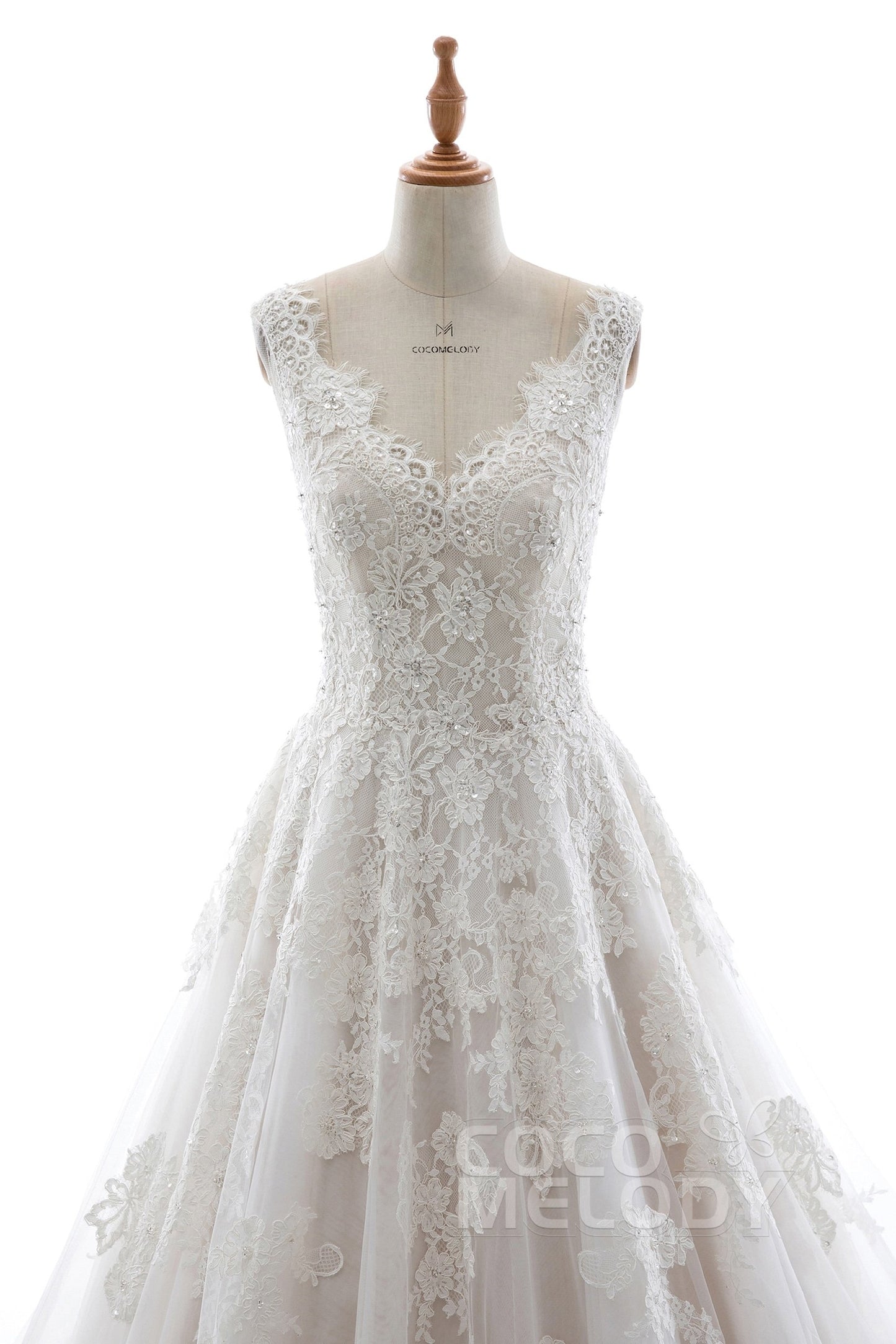 A-Line Court Train Tulle and Organza Wedding Dress LD5698