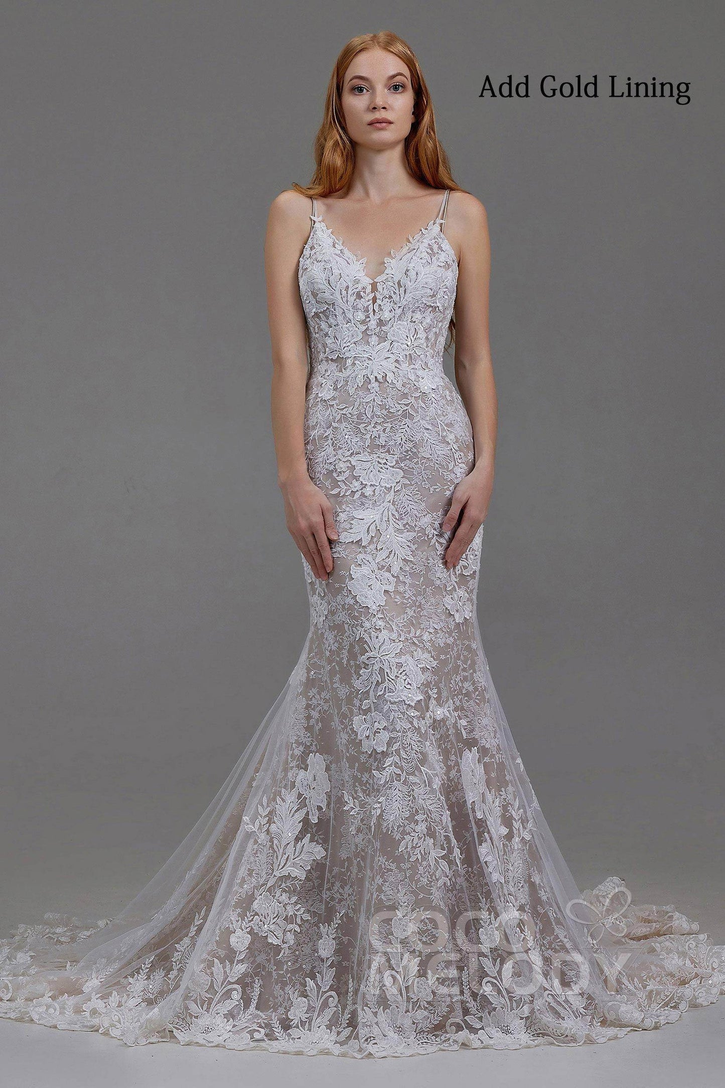 Trumpet-Mermaid Chapel Train Tulle Lace Wedding Dress LD5808 - COCOMELODY