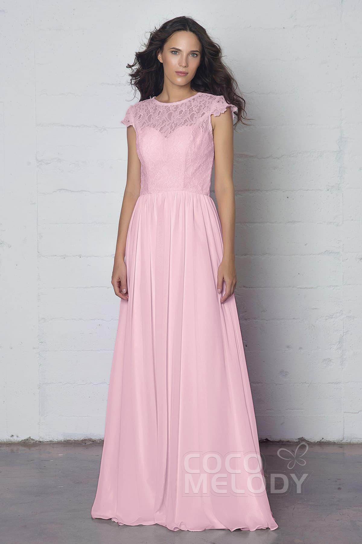 Sheath-Column Floor Length Lace and Chiffon Dress LOZF1503E - COCOMELODY